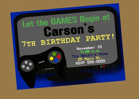 Gamer Boys Birthday Invitation Il_570xn