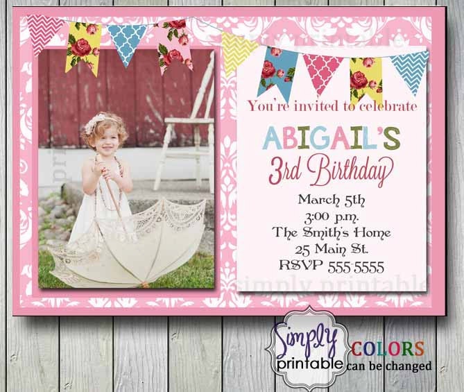 Girls Birthday Invitation Il_570xn