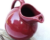 Ice Tea Pitcher, Maroon / Burgundy - Mid Century Kitchen, USA Pottery, Lemonade Party