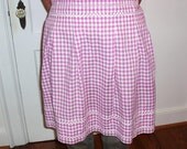 Vintage Apron,  Lilac Fabric, Gingham Apron, Purple White, Checkered / Hostess Apron