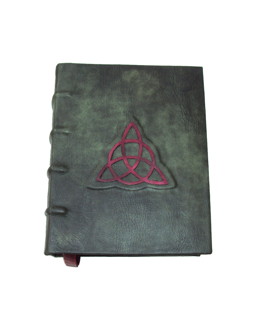 Charmed Inspired Hand-Sewn 12x18 Made to Order Triquetra Book of Shadows, Grimiore, Spell Book, Book of Mirrors/Journal, cusom bos, BLANK