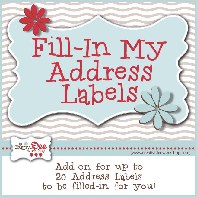 Address Label - Add On - Fill In Address Labels