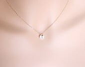 Tiny Gold CZ Heart Padlock Necklace