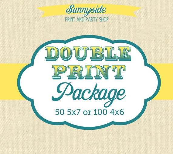Sunnyside Double Print Package - 50 5x7's or 100 4x6 - Professionally Printed Invites Il_570xn