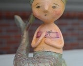 Mermaid 3 Paperclay Folk Art Doll