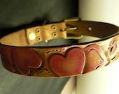 tooled leather dog collar