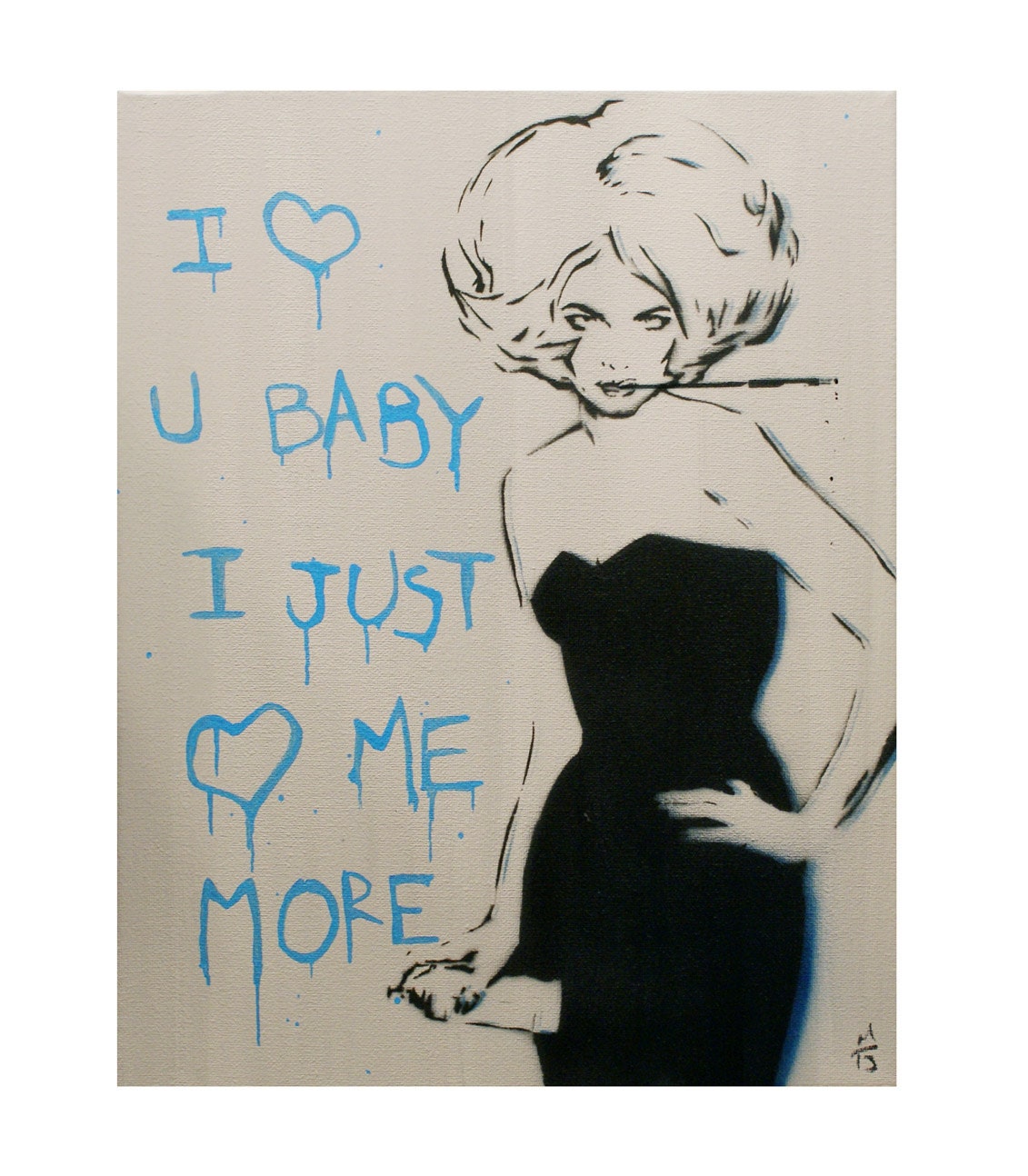 LADY SPRAY LOVE Vintage Appeal Lady Guerilla Artist Tagger Street Art and Graffiti Art Pop Art Inspired