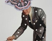 Paper Collage, Moth Problem, One of a Kind Art