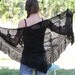 Spring Scarf Rustic lace black knitting Wrap  Shawl