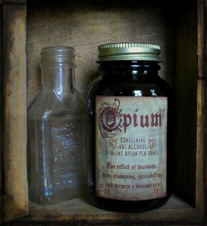 Opium - Glass Amber Large Pill Bottle