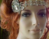 Rhinestone wedding headpeice headband flapper bling great gatsby wedding 1920s inspired