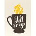 Retro Coffee Cup (grey) / 5x7 screenprint