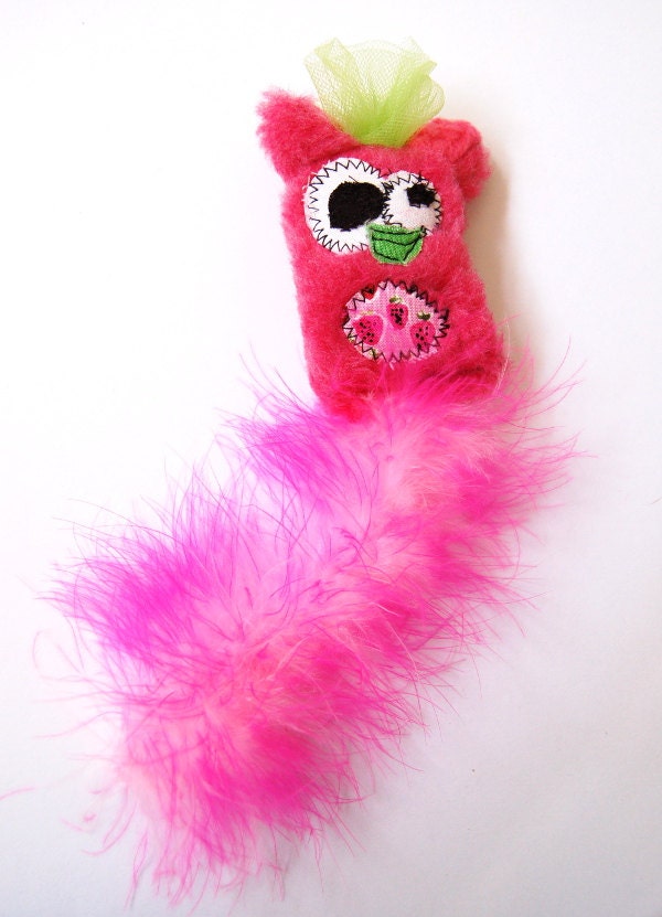 Cat Toy with Organic Catnip, Feathers and Bell - Sweet Stuff by Fugly Friends