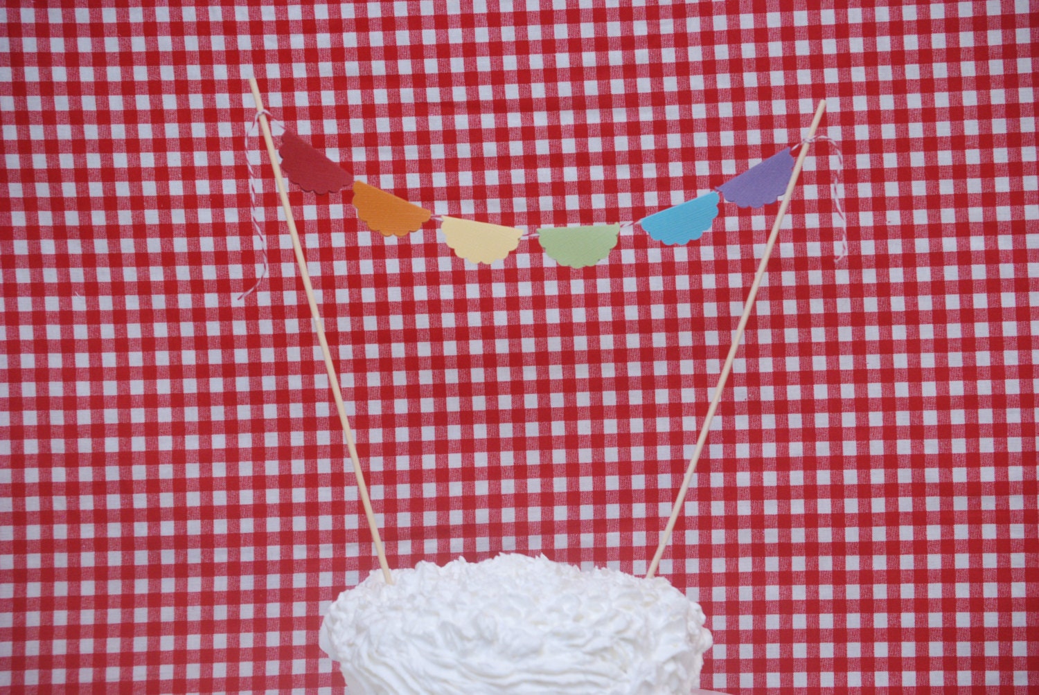 Rainbow Cake Topper, Rainbow Bunting Cake Topper Il_570xn