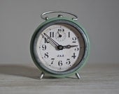 Adorable  Antique French Jaz  Alarm Clock 1940s  industrial Loft Decor