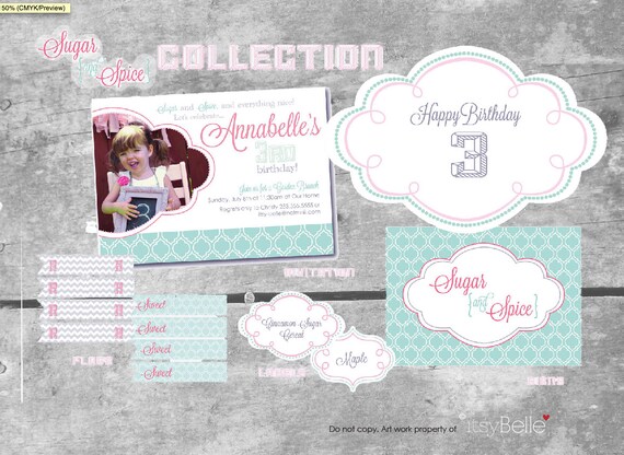 Sugar & Spice Collection - customizable PRINTABLE PARTY PACKAGE by Itsy Belle Il_570xn
