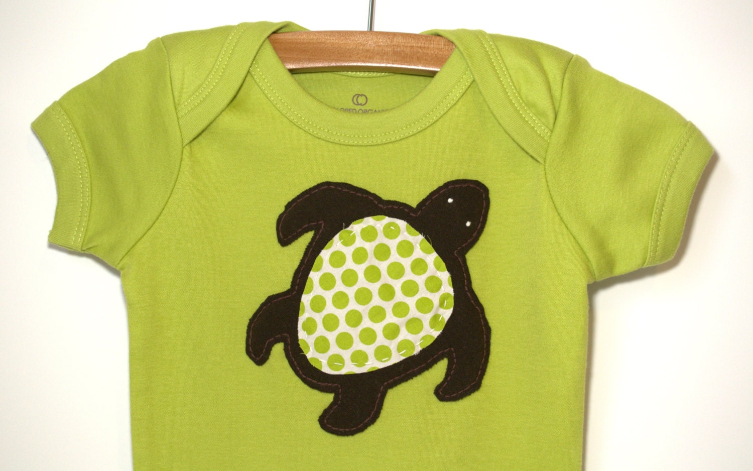 Organic Bodysuit Short Sleeve 6 to12 months - Turtle