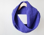 Infinity Twist Scarf - Chunky - Cowl - Crochet - Blue/Royal/Indigo