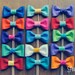 6 Bow Ties on a stick // Wedding Photo Props  // Soft Felt // Wedding Photo Booth Props // Assorted Props // Carnival Theme Wedding