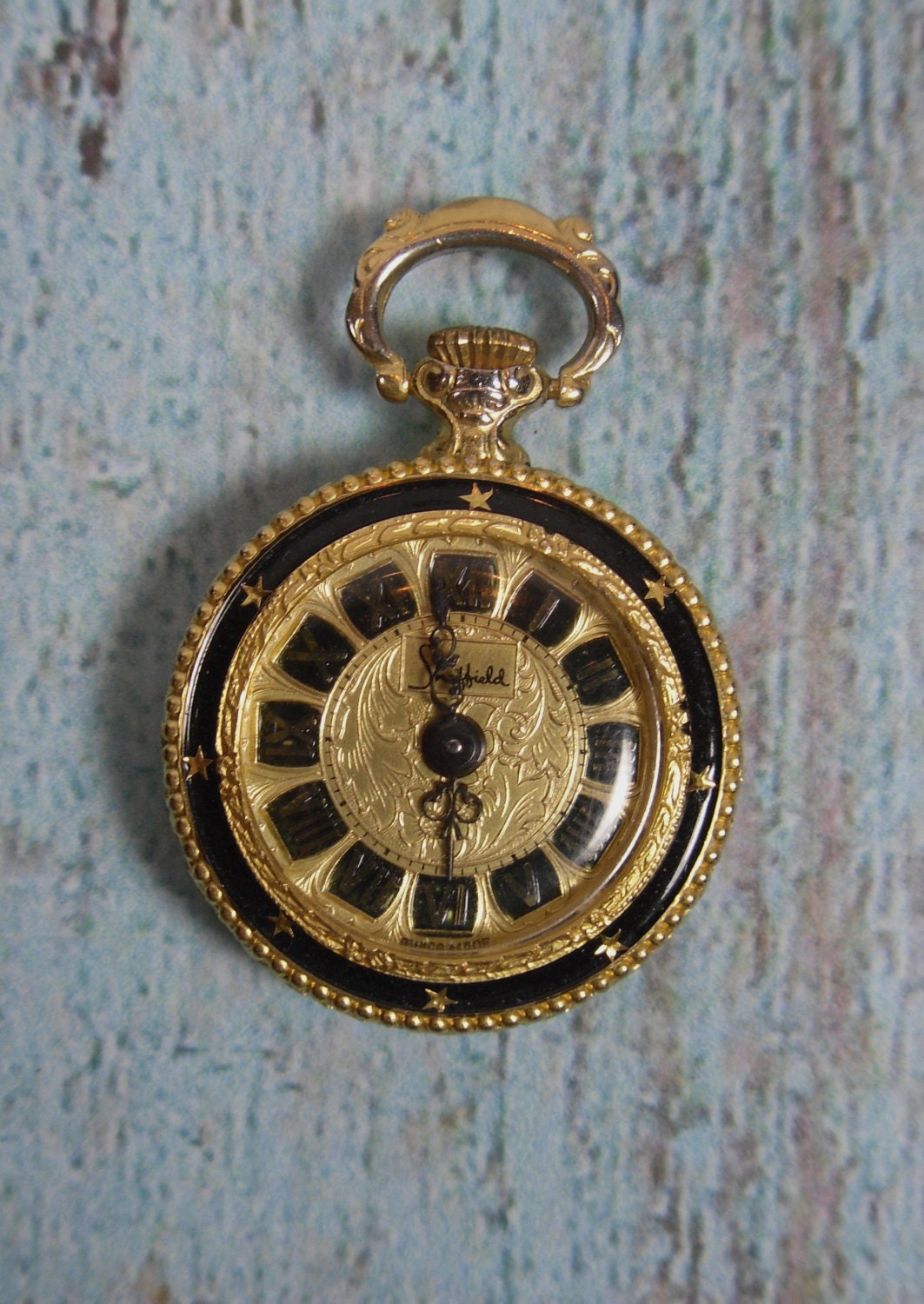 Vintage Victorian Gold Tone Watch Pendent, Sheffeld, England