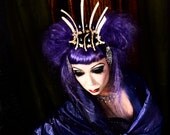Real Rib Bone and Vertebrae Crown with Rhinestone Embellishments Sexy Crown Dark Queen Gothic Apocalyptic Princess Oddities