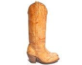 Miss Capezio Boots Marbled Honey Brown Leather Tall Western Cowboy Boots Women's size 8 1/2 M