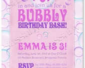 Bubbles Invitation - Girls Birthday Party - DIY PRINTABLE FILE by Sassaby Il_170x135