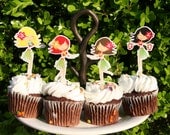 Luau Party Hula Girl Cupcake Toppers Set of 12