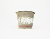 Vintage Metal Bucket with Wood Handle