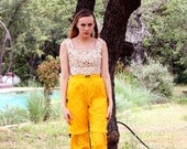 Vintage Yellow Parachute Pants