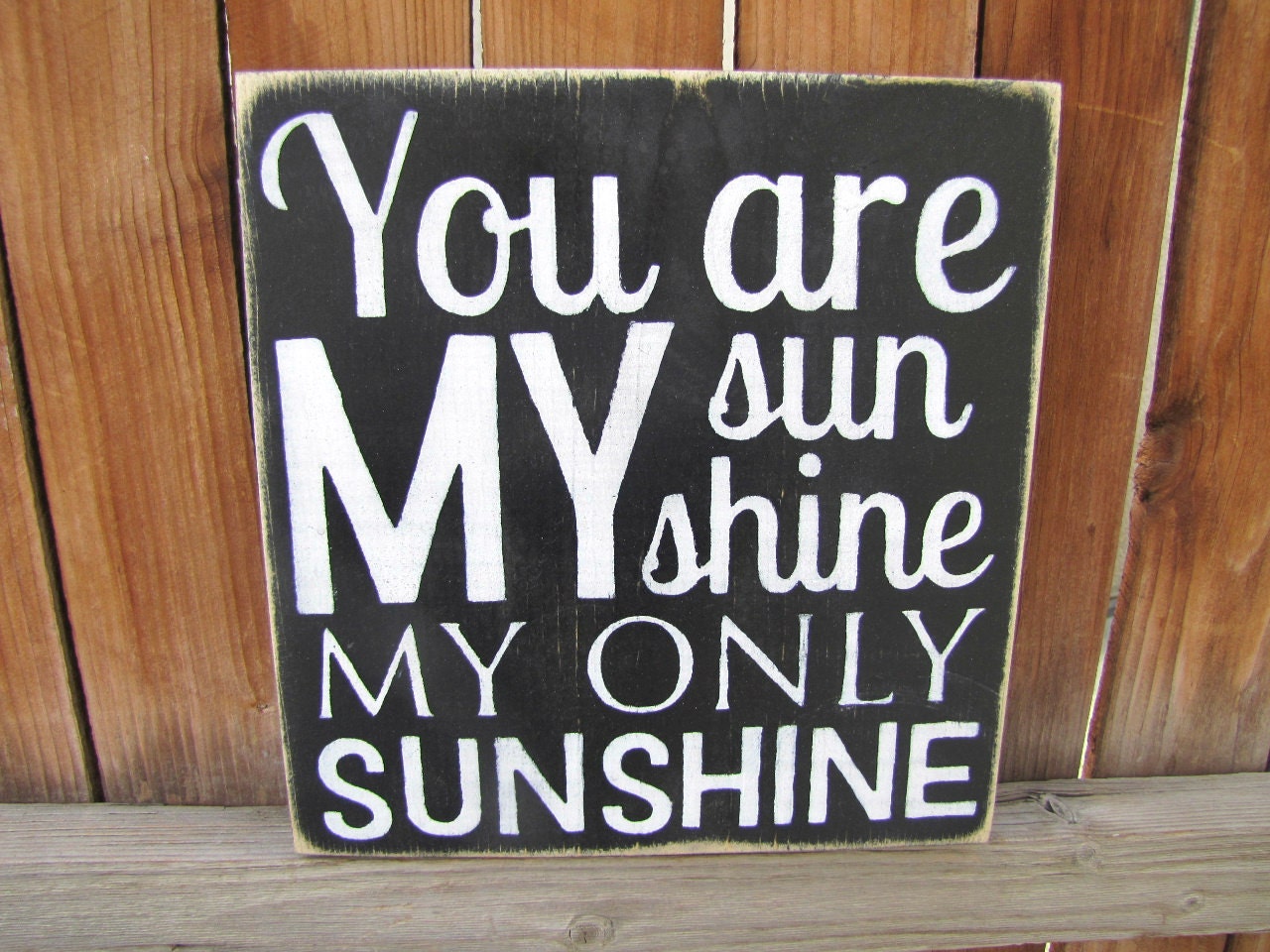 Ready to Ship You Are My Sunshine My Only Sunshine Wooden Distressed Subway Art Sign Wall Hanging