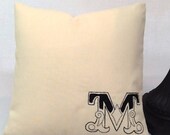 Made to order - Monogram - pillow - embroidered - custom color