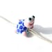 Lampwork big hole beads fits bracelet-handmade glass large hole beads-turtle with  dots bead