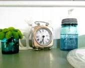 Antique Blue Mason Jar Soap or Lotion Dispenser with Authentic Zinc Lid