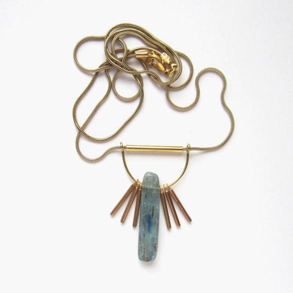 NEW - Kyanite teeth and brass bar