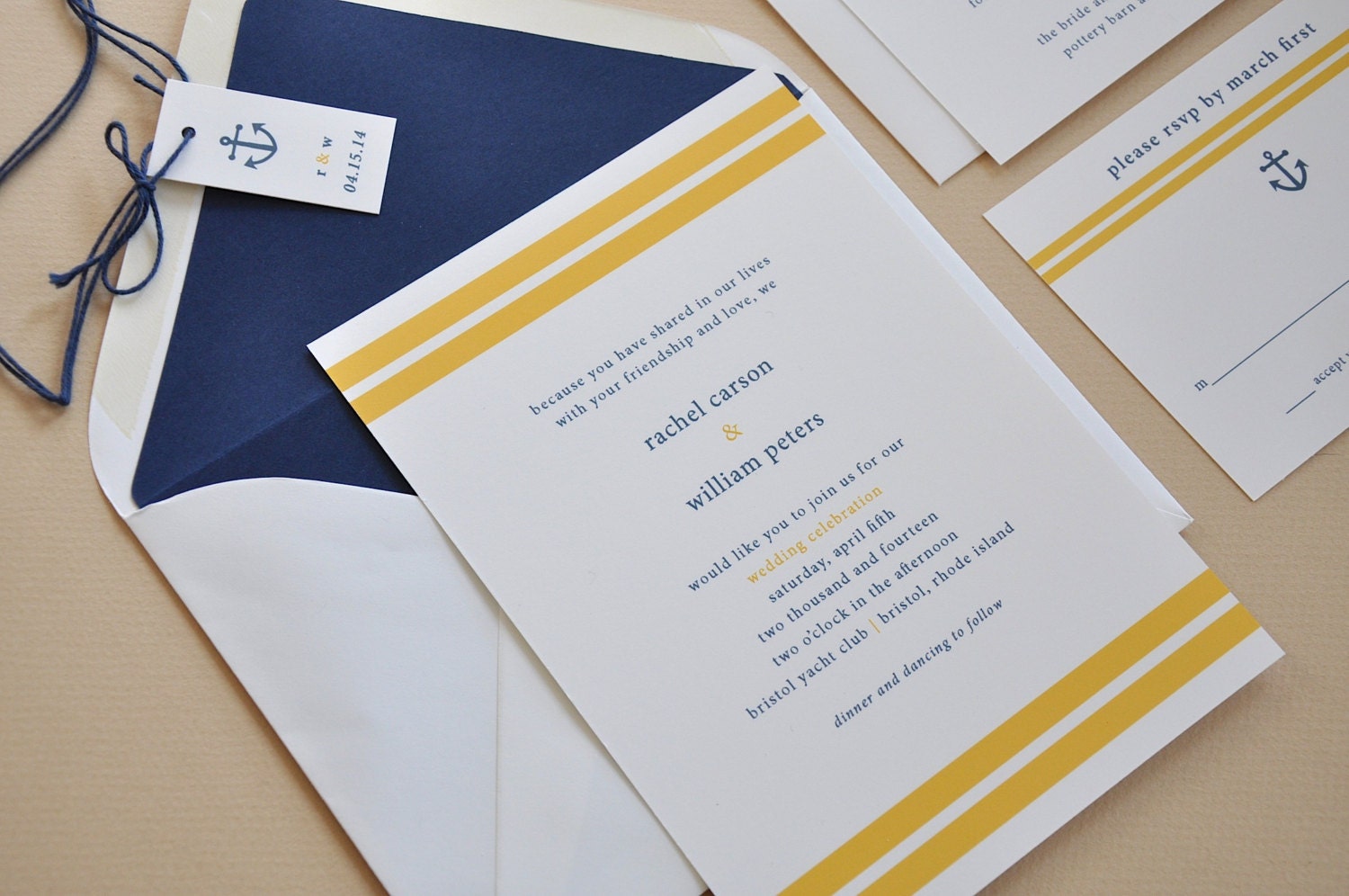 DEPOSIT - Nautical Bliss Wedding Invitations