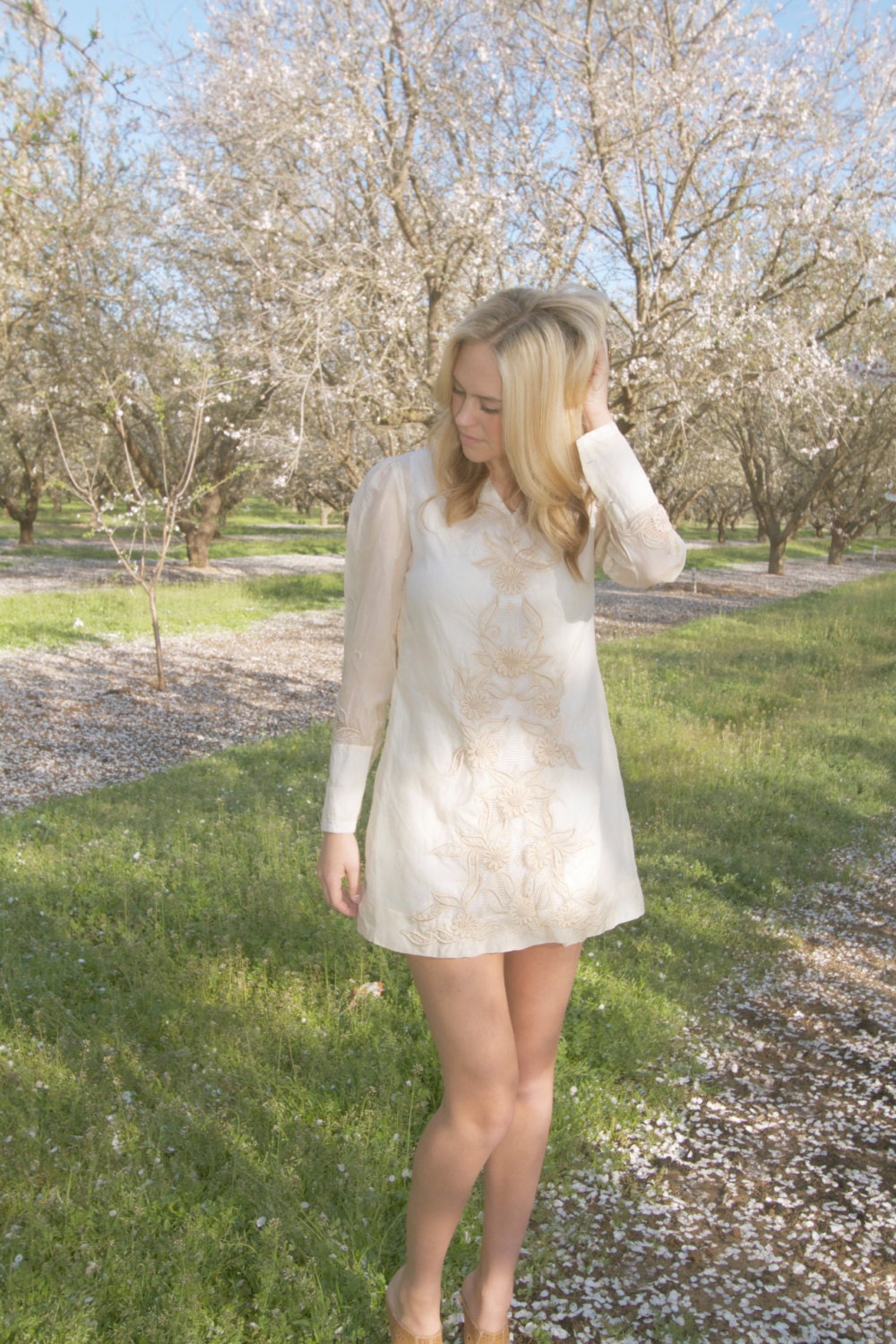 Bridal Shower Short Lace Bohemian Dress Vintage Crochet - Jane