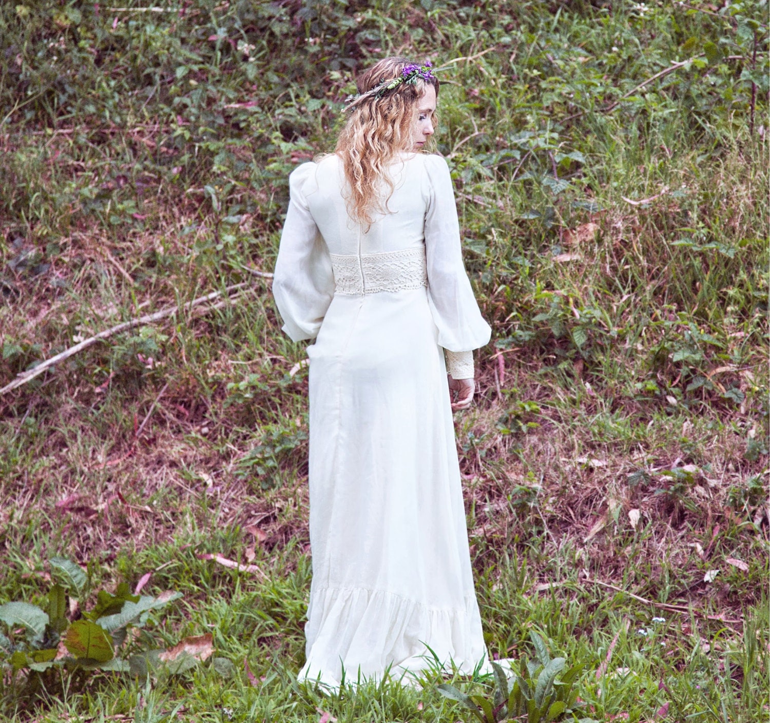Crocheted, Hippie, Vintage Wedding Dress - Mara
