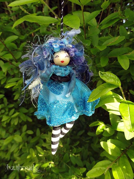 Blue Princess Charm Doll Ornament with Gift Box and Free Shipping
