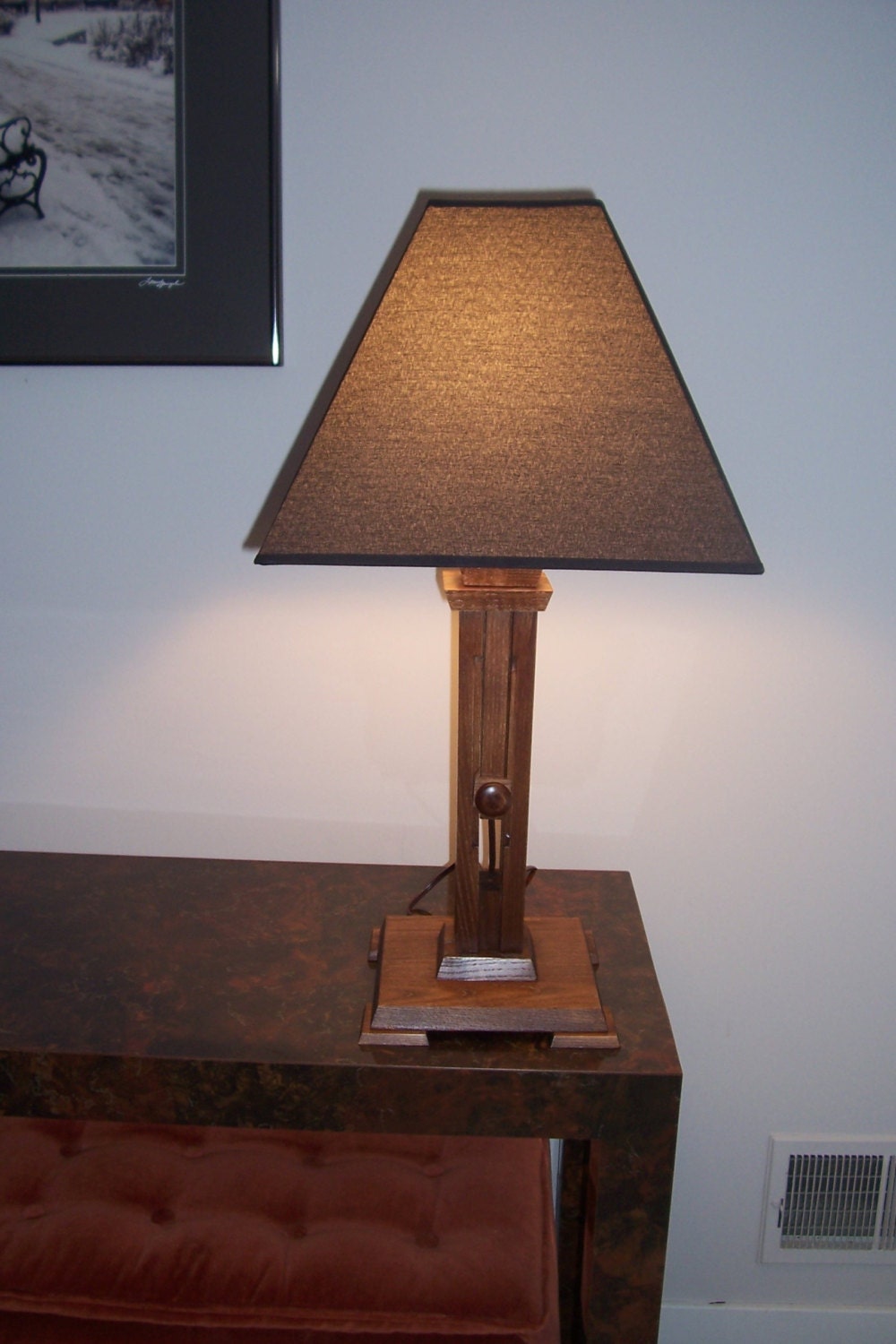 Arts and Crafts Table Lamp Adjustable - Ash