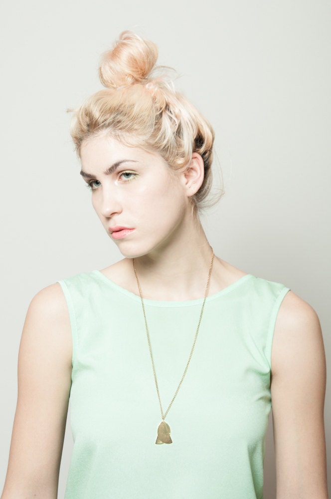 Halfmoon Charm Brass Necklace