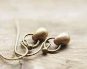 Tiny Gold Earrings - Custom Petite Czech Glass Modern Drop Handmade Brass Jewelry Gifts for Her.