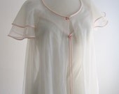 Vintage White with Pink Trim Robe and Gown Set Size M