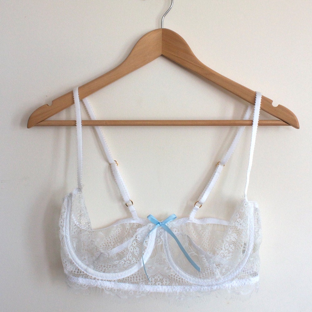 White Lace Quarter 1/4 Cup Bra in - Free Shipping