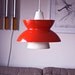 1950s Vintage Danish Navy Pendant. Søværnspendel. Louis Poulsen. Shiny red and white aluminum.