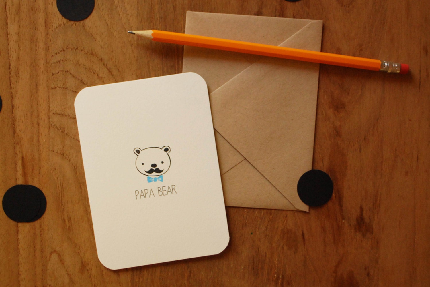 Papa Bear Hand Stamped Father's Day Card