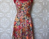 Vintage 1970's DeWeese Design Floral Print Sun Dress Small