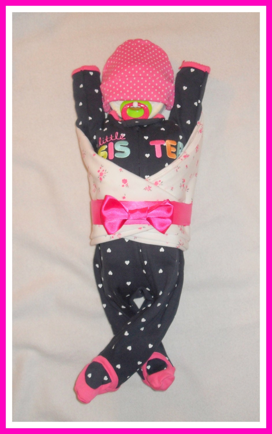 ADORABLE Little Sister Diaper Baby-The Perfect Baby Shower Centerpiece