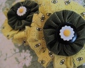 Jumbo Busy Bee Ponytail Holders, Over the Top Bumble Bee Ponytail Holders
