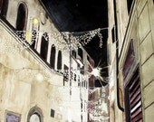 Street in Florence Italy Night Lights print Street scene Dramatic 8 x 10